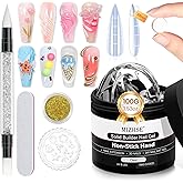 MIZHSE 100 g Solid Builder Gel for Nails, Clear 3D Sculpting Gel for Nails | Large Capacity Non-sticky Hand Building Carving Modeling Hard Nail Extension with Silicone 3D Mold Nail Art Salon