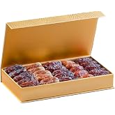 Bateel Golden Palm Small Rectangle Gift Set &ndash; Plain Dates | Luxury Organic Arabian Dates in Elegant Gold Box | 16.4 oz