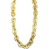 LCPQMZGH Jumbo Plastic Chain Necklace Hip Hop Rapper Gold Chain for Party Costume Accessory, 31.5Inch/35.4Inch/39.4Inch