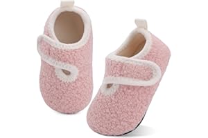 XIHALOOK Toddler Boys Girls House Slippers with Microfleece Lining Cozy Household Shoes Non-slip for Kids