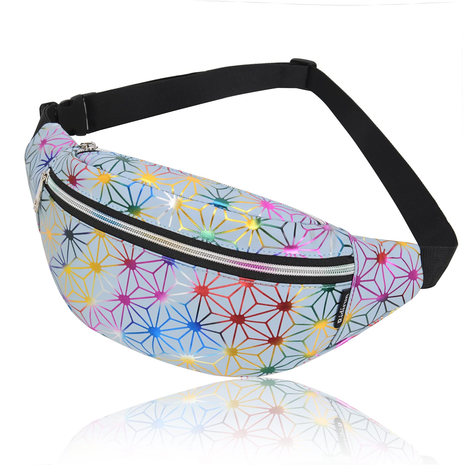 Bumbags Fashion PU Leather Shiny Fanny Packs for Women Waterproof Waist Bag for Ladies Running Walking Hiking Shopping Travel Belt Bags Money Hip Pouch Pack