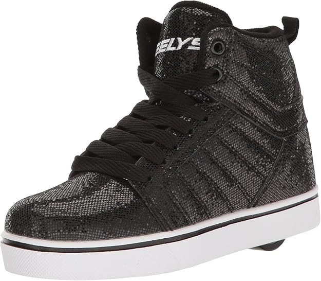 Heelys Boys' Uptown HiTop Trainers, Black Disco Glitter, 40.5 40.5 EU