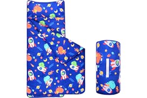 GOPHRALOVE Nap Mats for Preschool with Removable Pillow and Blanket Dinosaur Nap Mat with Pillow Reinforced Stitching Machine-Washable, Soft Nap Mats for Daycare, Travel, Camping 53"x21"