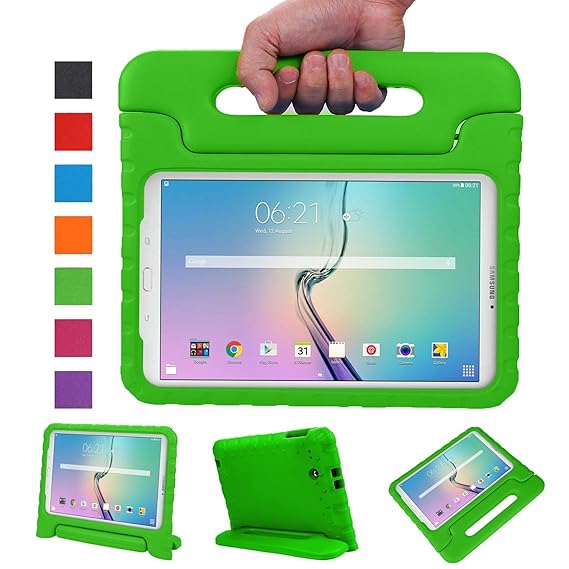 NEWSTYLE Samsung Galaxy Tab E 9.6 Zoll Hülle Eva Stoßfeste Schutzhülle Tragbar für Kinder mit Ständer Schutzhülle Standfunktion für Samsung Tab E SM-T560/SM-T561 9.6 Zoll Tablet,- Grün
