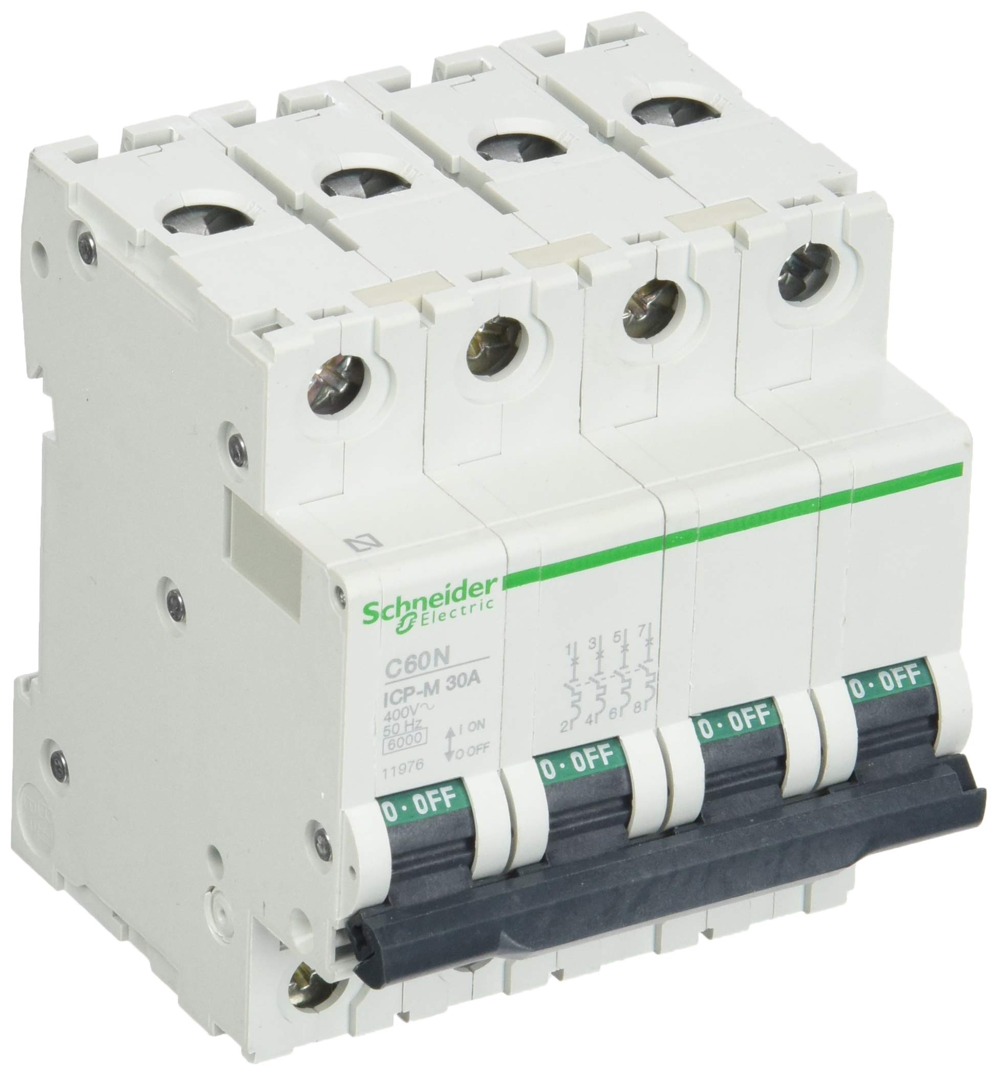 Schneider Electric 11976 magneto-thermic Switch 4P, 30 A, 6 kA, 400 V