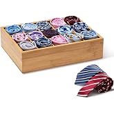 GOBAM Bamboo Closet Drawer Divider - Storage Organizer with 15 Compartments, Drawer Organizer, Storage Box for Belts, Ties, Bras, Briefs, Socks &amp; Jewelry - Natural