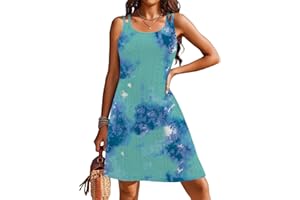 Doreyi Womens Swimsuit Cover Up Spaghetti Strap Eyelet Embroidery Scoop Neck Sleeveless Casual Summer Dress Bikini Coverup