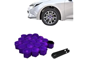 Tecledsn 20PCS Wheel Nut Covers Bolt Caps, Wheel Lug Nut Covers, 19mm Hexagonal Tire Nut Covers with Removal Tool, Hub Screw Protection Cap Car Accessories for Vehicles (Electroviolet, 19MM)