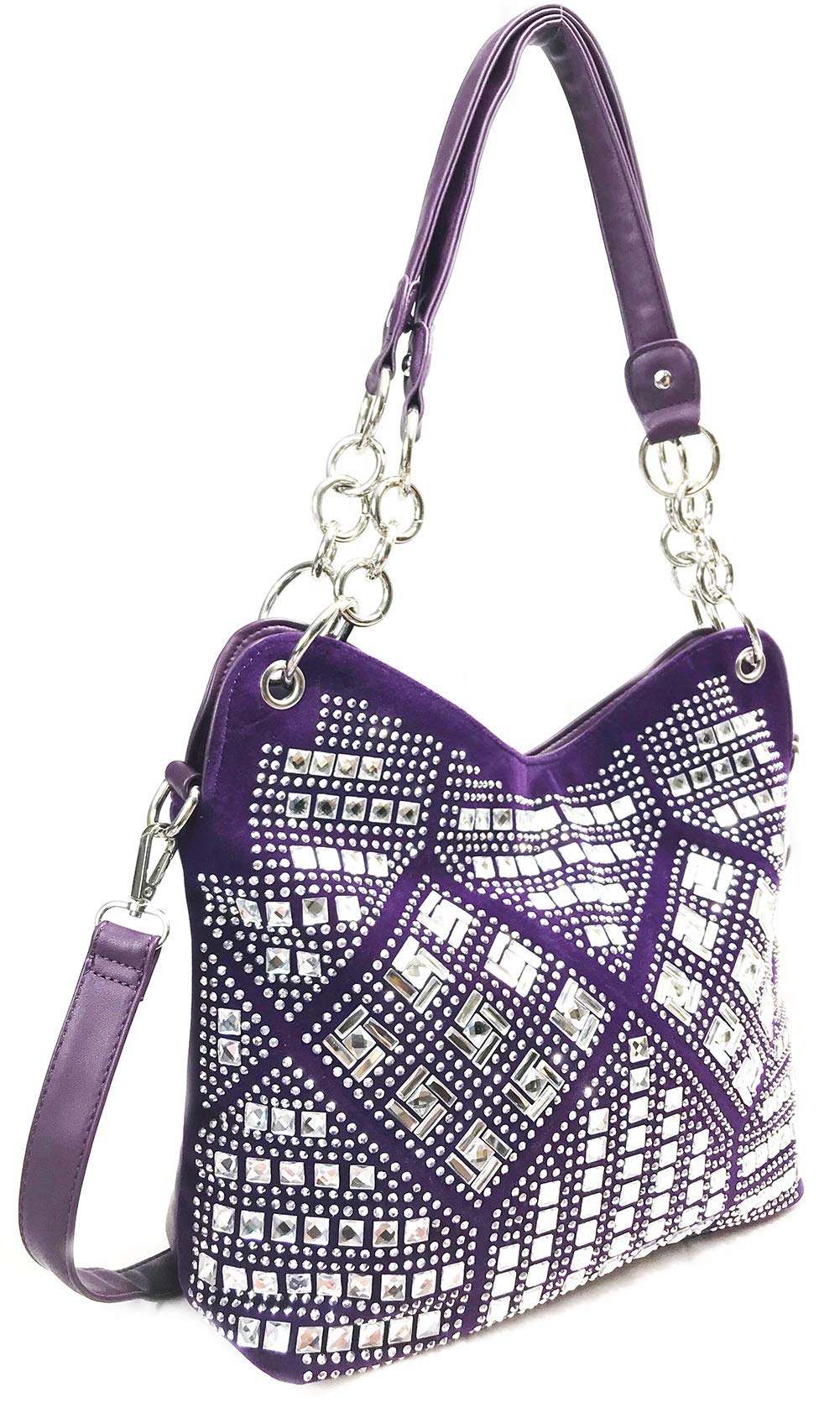 Zzfab Geometric Gem Sparkle Purse, Purple, M