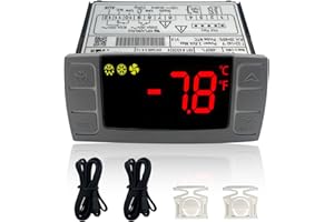 CHAOHAI XR03CX-4N0F1 Temperature Controller with Sensor Probe, 120V Thermostat Controller Compatible with Dixell Temperature Controller Fit for Refrigerators/Freezer Replace # XR03CX, W0302186, XR03CX-4N1C0