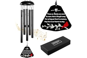 BAOXUE Memorial Wind Chimes,Sympathy Gift for Loss of Mother Father,30inch Sympathy Windchimes for Loss of Loved One,Cardinal Wind Chimes Outdoors Decor