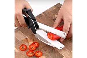 Kitchen Scissors with Cutting Board, Multi-Functional Herb Scissors - Spring-Loaded Safety Design, Gift Box Packaging