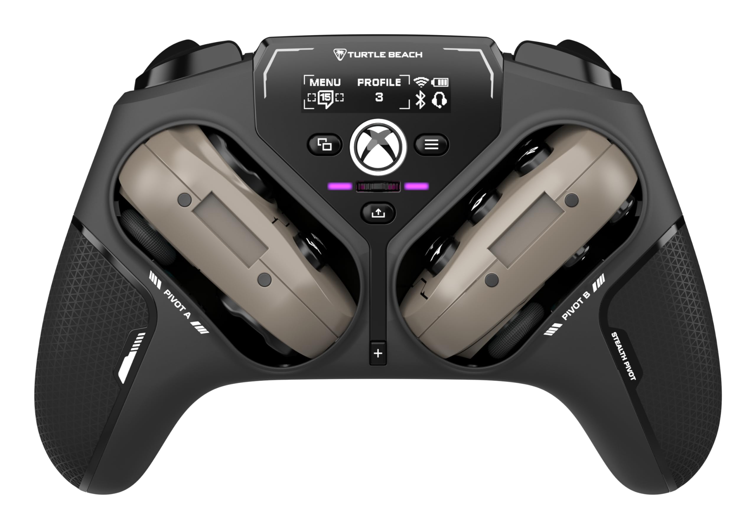 Turtle Beach Stealth Pivot kabelloser, Smarter Game-Controller – Windows PC, Xbox Series X|S, Xbox One – Drehmodule, Display-Dashboard, Hall-Effekt-Sticks, zuweisbare Tasten, Bluetooth 3