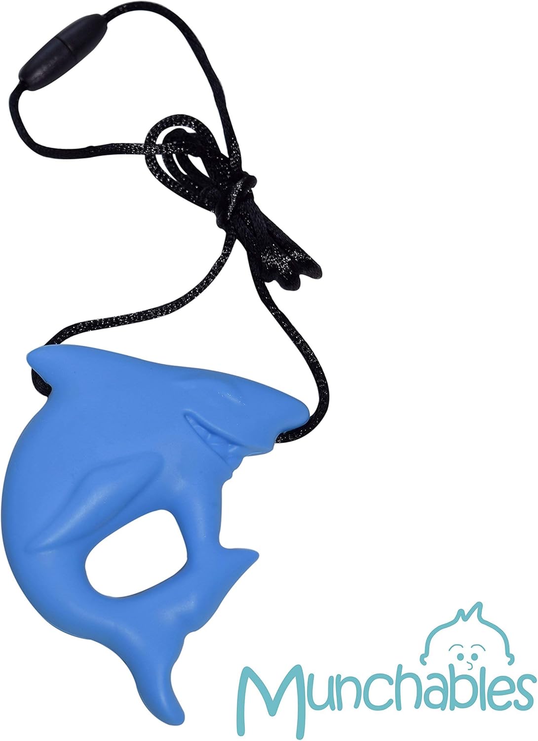 Munchables Shark Chewable Necklace for Boys and Girls - Chew to Regulate Sensory System (Blue)