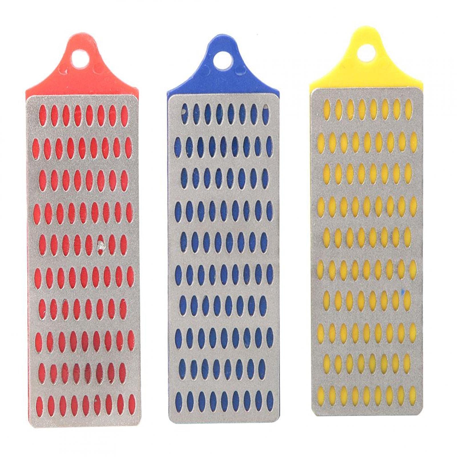 3Pcs Diamond Sharpening Stones Set, Mini 10.5 x 10 x 0.5cm Kitchen Accessories Chisels Grinding Tool Plate Honing Stone Kit