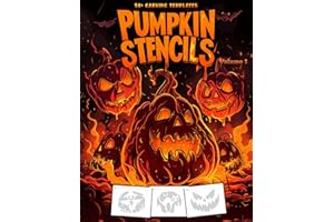 Pumpkin Carving Stencils: 50+ Fun and Spooky Jack-o'-Lantern Templates to Carve Pumpkins for Creepy Halloween Decorations | V