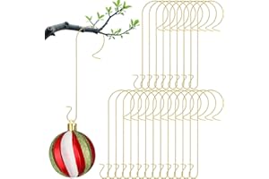 LEIFIDE 30 Pcs 9.5'' Large Christmas Ornament Hanger Hooks Outdoor Metal Wire Christmas Tree Hooks S Shaped Hangers for Tree Hanging Decoration Balls Party Supplies(Gold)