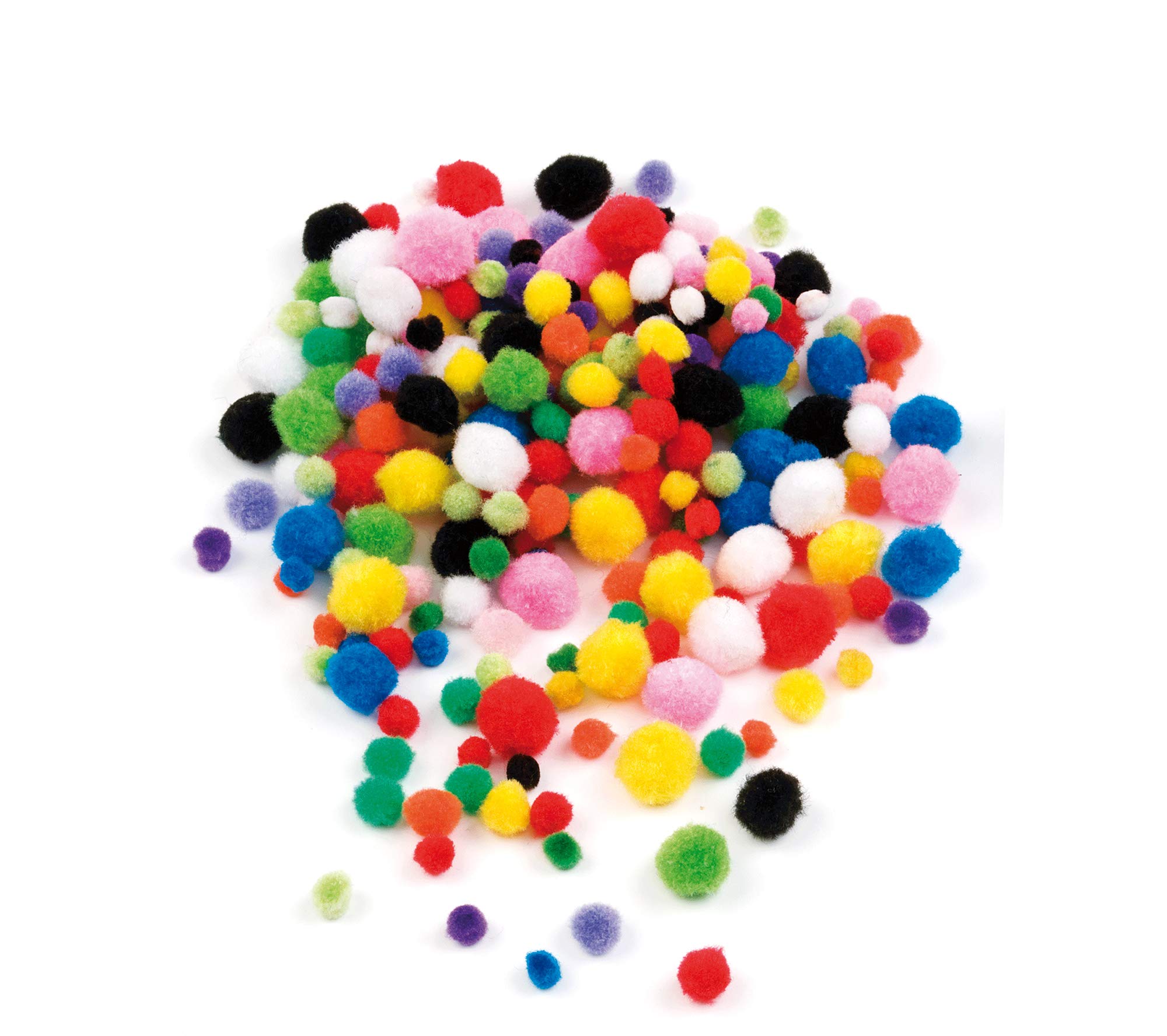 Baker Ross EV132 Mini Coloured Pom Poms Value Pack — Ideal for Kids' Arts and Crafts, Christmas, Gifts, Keepsakes and More (Pack of 500)