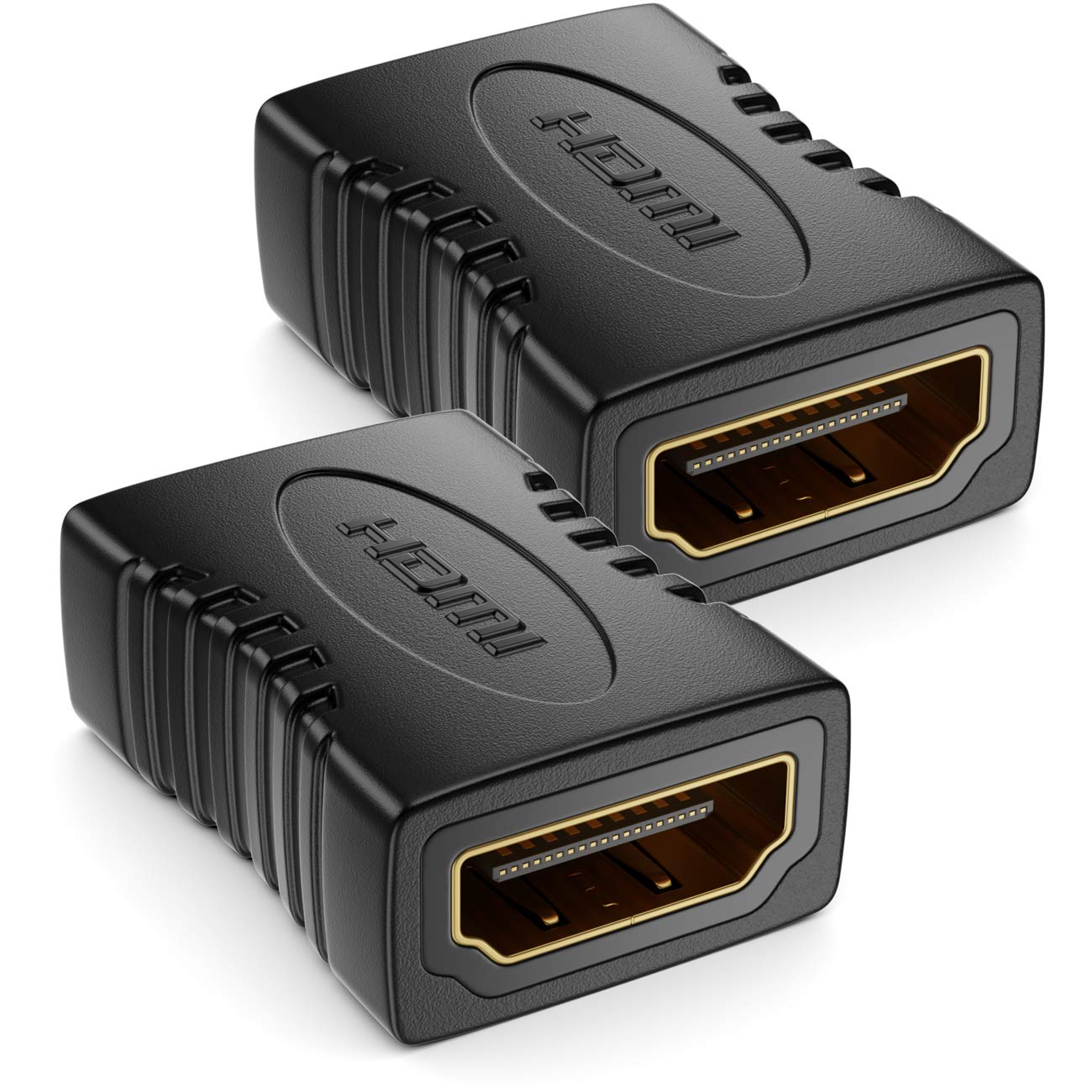 deleyCON 2x HDMI Adapter Coupler Connector - 2x Standard HDMI Connector Type A - 4K Ultra HD UHD 3D Full HD 1080p HDR ARC Highspeed with Ethernet