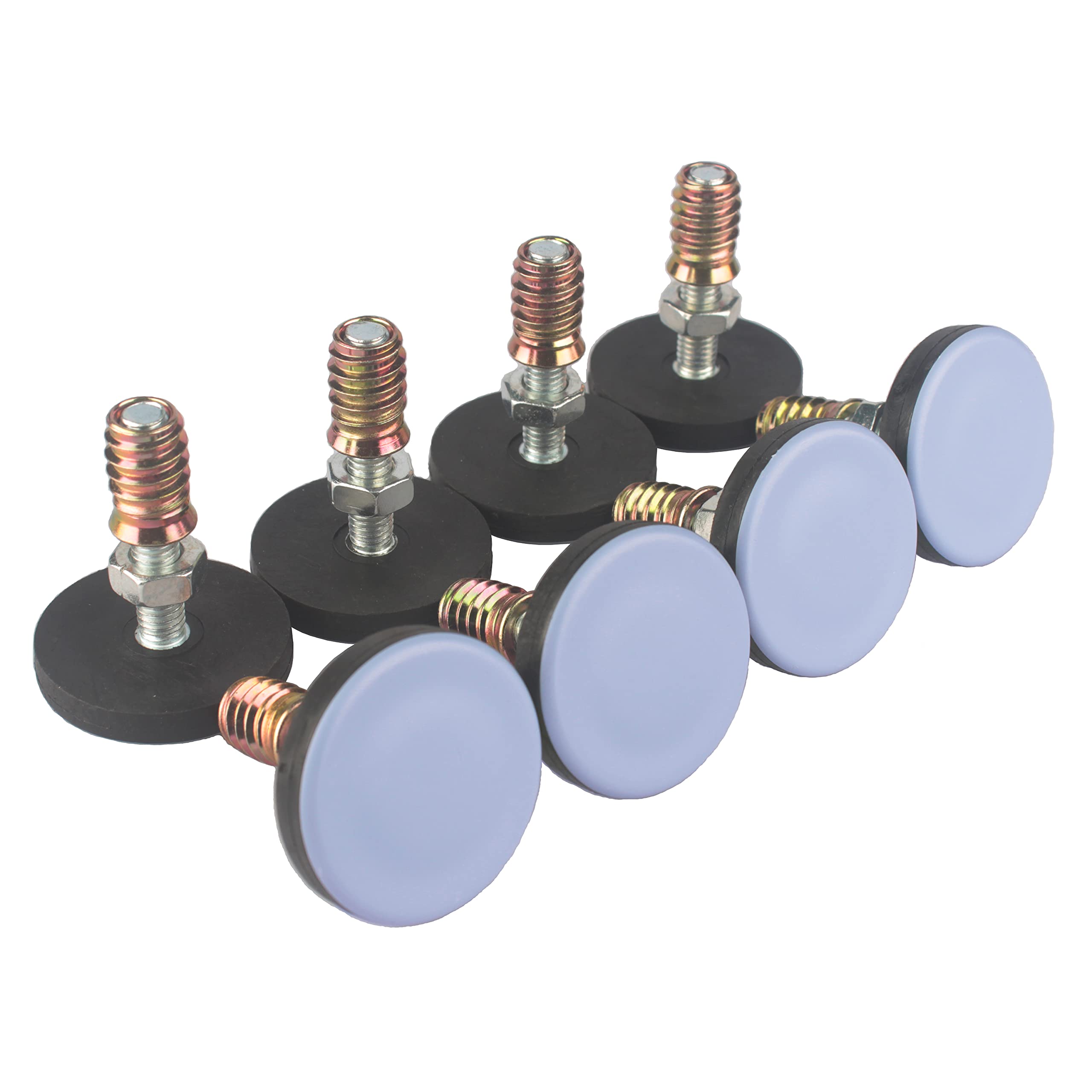 Photo 1 of CSFMC Furniture Leveler PTFE(Teflon) Bottom(50mm Large Base),Thread Shank(3/8-16) Adjust Pads,Table/Chair/Cabinet/Sofa Medium Adjustable Legs Leveling,Nuts Installation and Floor Protection(8 Pack)
