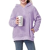 Century Star Girls Fuzzy Hoodies Kids Fleece Pullover Sweatshirt Cozy Casual Hoodie with Pockets 6-16 Years