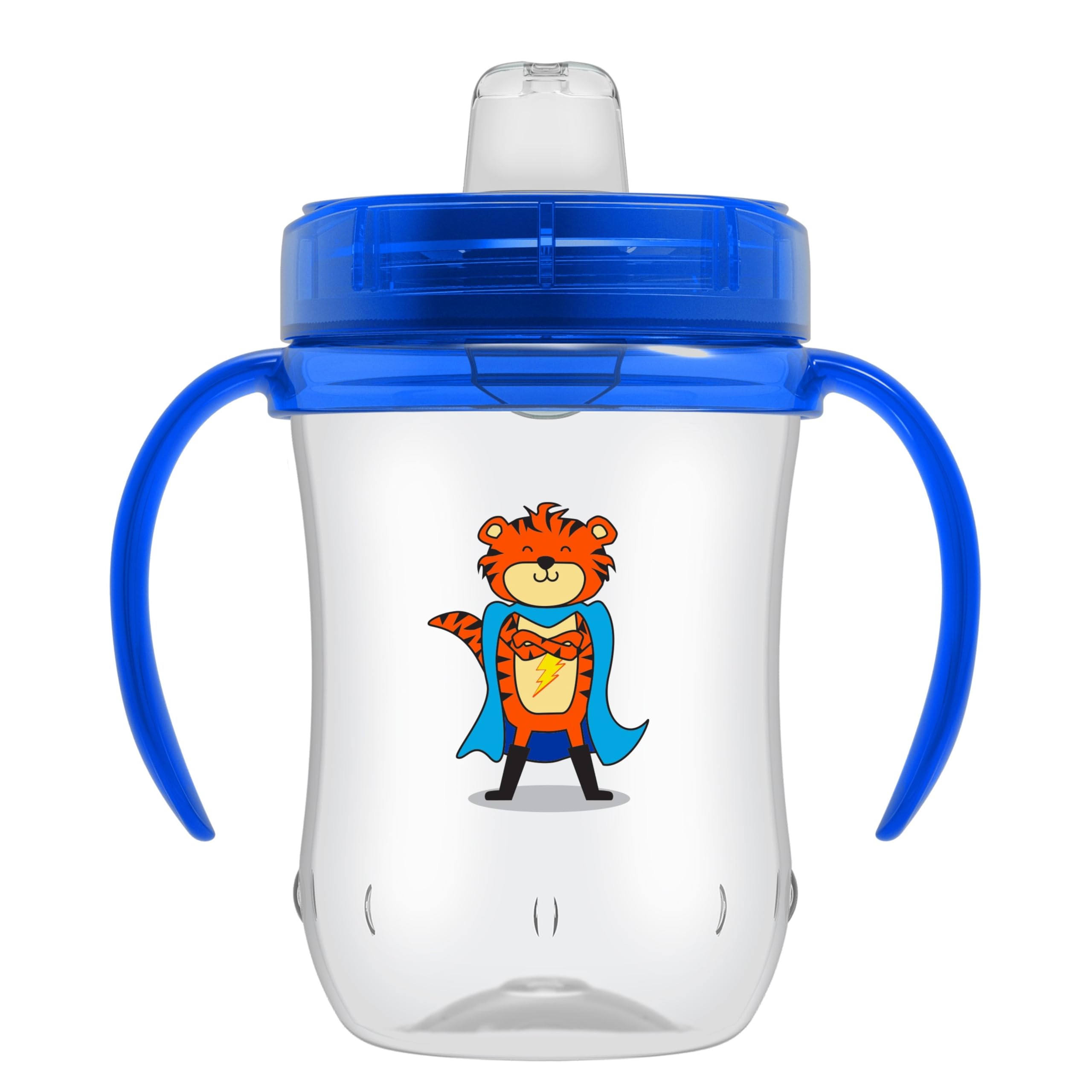 Photo 1 of Dr. Brown's Milestones Soft Spout Sippy Cup with Handles, Blue Tiger Hero, BPA-Free, 9 oz/270 mL, 9m+