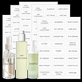 HVSWLY 120 PCS Travel Toiletry Labels Waterproof,Clear Labels for Cosmetic Jars,Bathroom Beauty Organization Refillable Bottl
