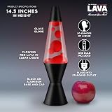 Lava Lamp 2317 Red Wax Clear Liquid Black Base Cap 14.5in Motion Lamp view 3