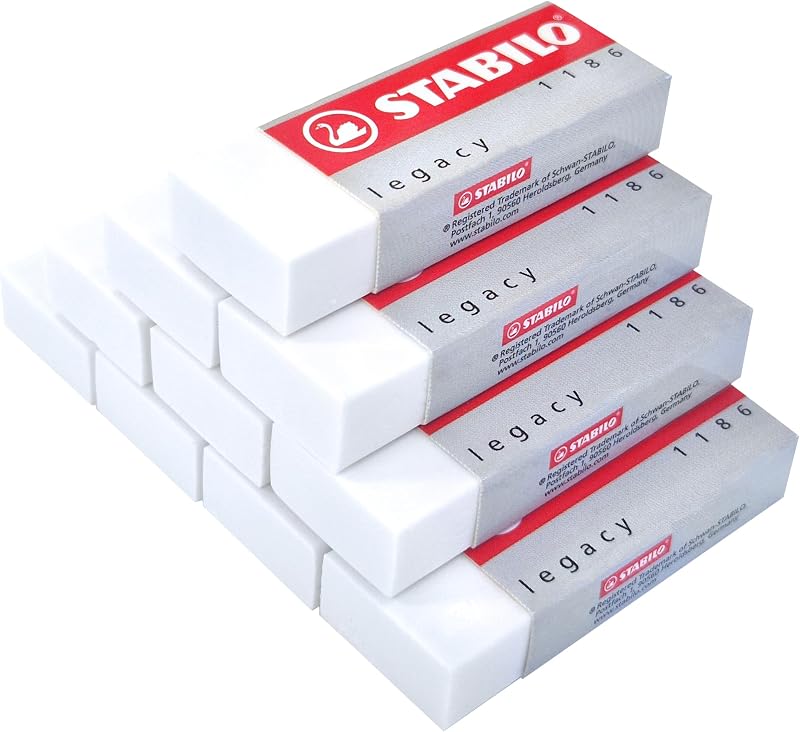 STABILO Eraser Legacy 1186 Pack of 10 White