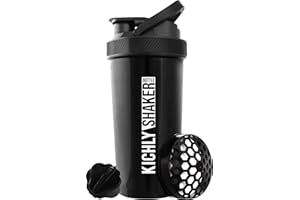 KICHLY Shaker Bottle - 28 Ounce Plastic Protein Shaker Bottle for Pre & Post workout with Plastic Shaker Ball