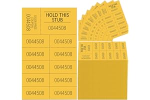Kosiz 1000 Sheets Raffle Tickets with 10 Bid Numbers Per Sheet Colored Raffle Tickets Sheets for Chinese Auction Basket Silent Auction Church Events(Yellow)