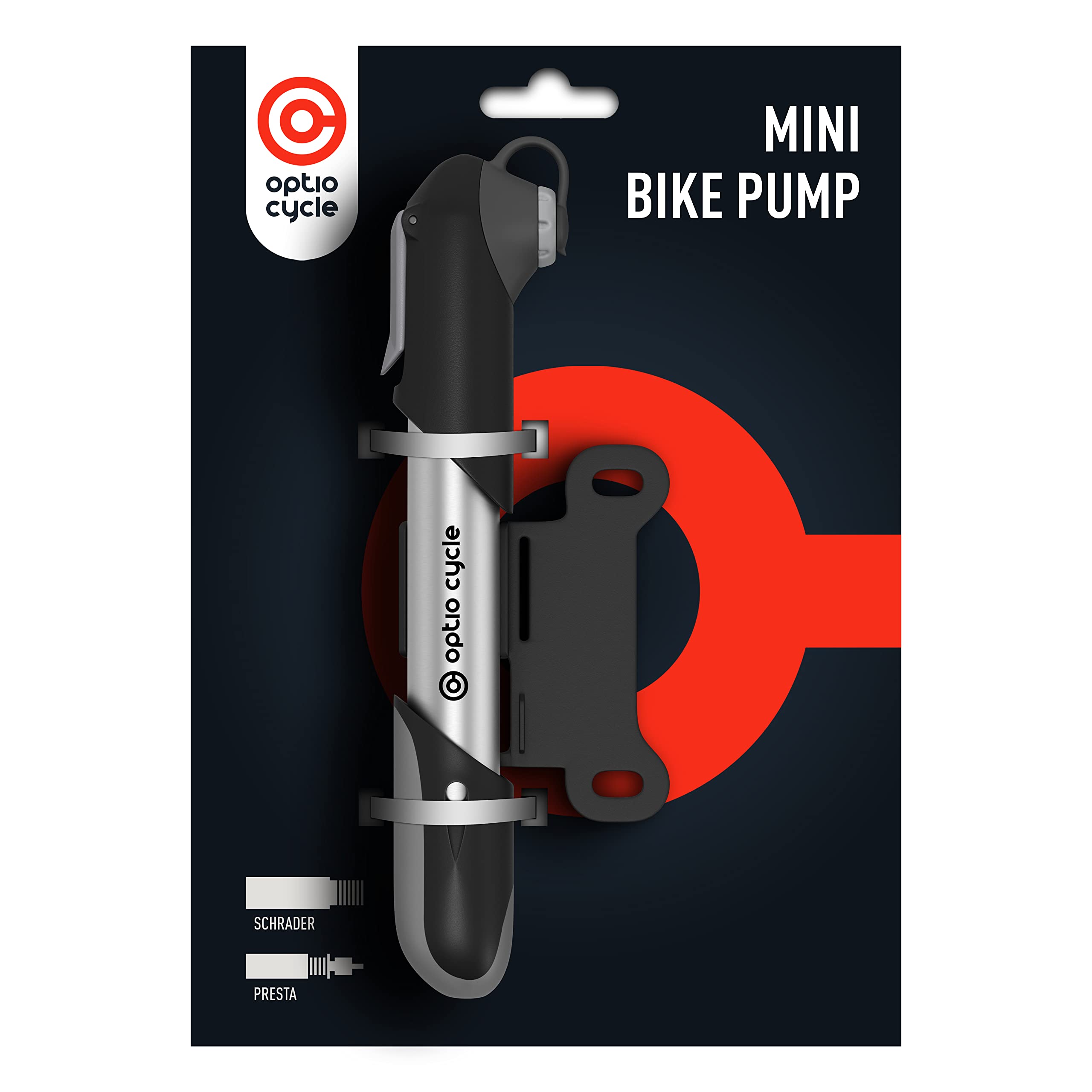 Mini Bike Pump 120 PSI / 8.3 Bar – Compact Aluminium Portable Bicycle Hand Pump for Presta, Schrader Valve | Frame Mounted Small Manual Bike Pumps for All Bikes – MTB, Road, Mountain Bikes