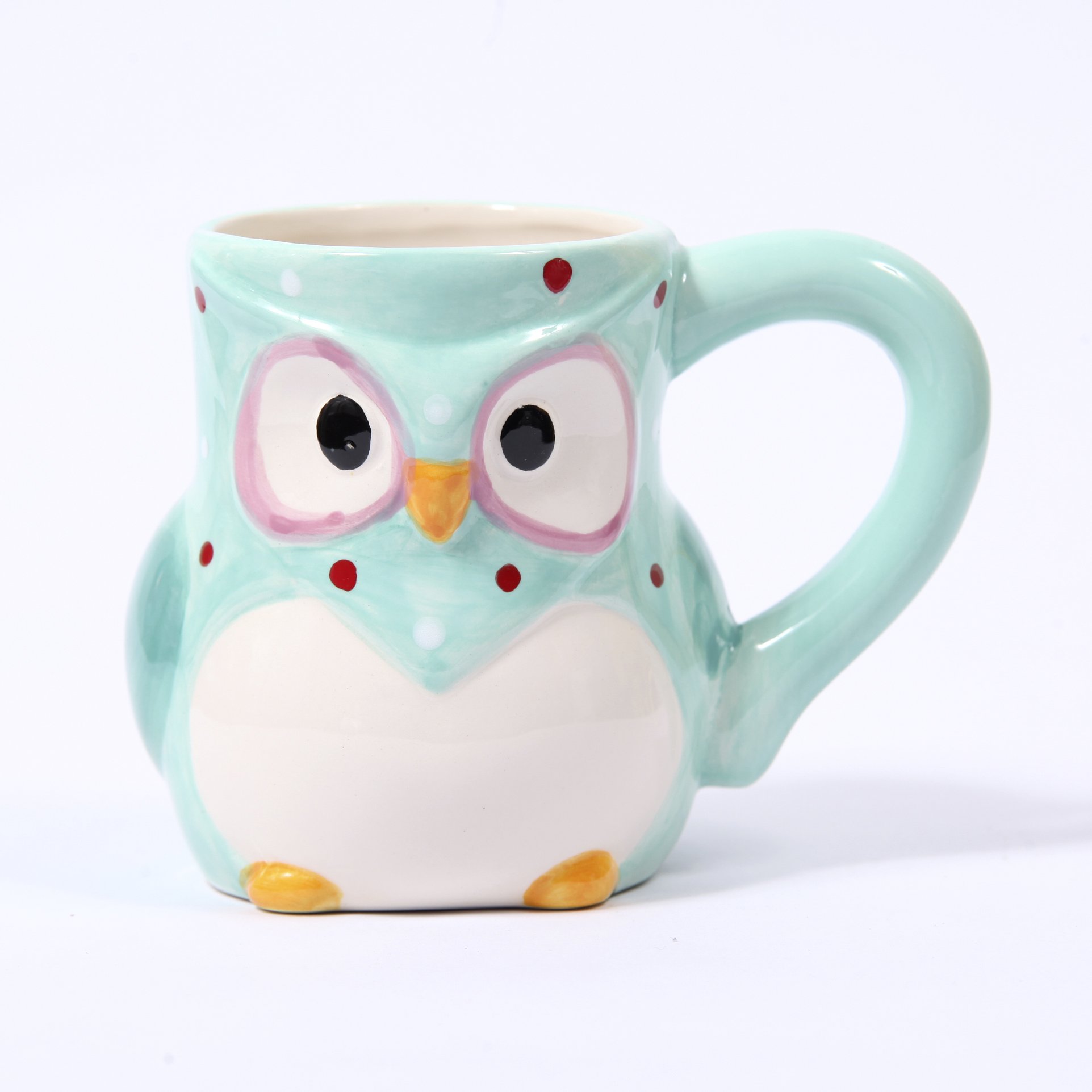Mystic Moments | Blue Ceramic Polka Dot Owl Mug