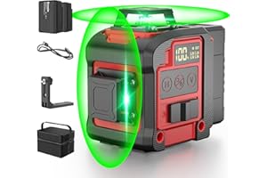 Ereoin 8 Line Laser Level 2×360° Leveling Green Laser Self Level Tool，200ft 2D Green Line Cross for Leveling Tool for Construction and Picture Hanging，Laser measurement calibration Tool Kit