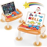Cokzer Toys for 1-2 Year Old, Toddler Toy with Magnetic Letters and Numbers, Learning and Educational Toys for 1 2 Year Old, Birthday (Creamy Orange)