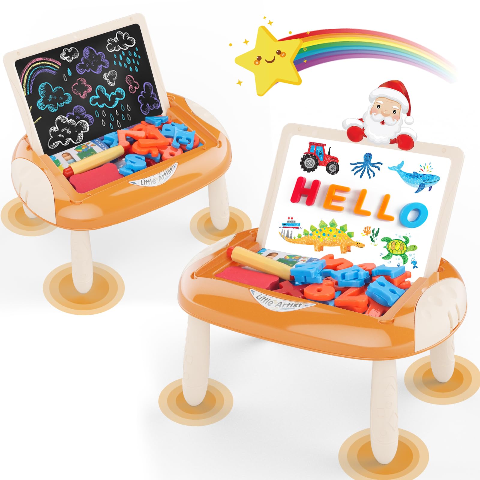 Photo 1 of Cokzer Toys for 1-2 Year Old, Toddler Toy with Magnetic Letters and Numbers, Learning and Educational Toys for 1 2 Year Old, Birthday (Creamy Orange)