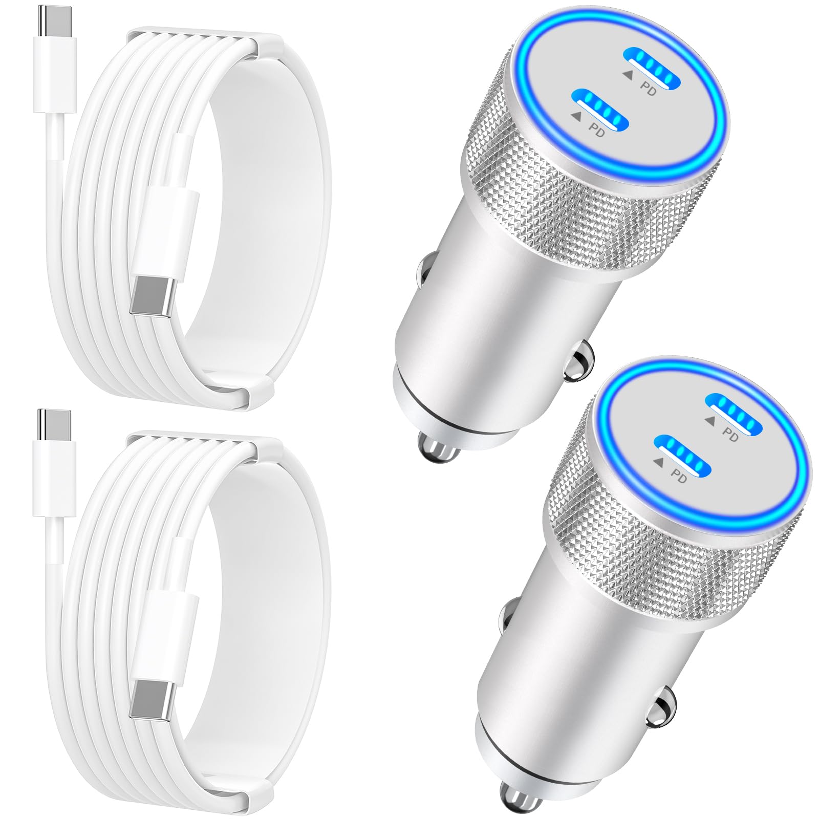 Photo 1 of ?MFi Certified?iPhone 17 Car Charger Fast Charging, BARMASO 2Pack 90W Dual PD Power Cigarette Lighter USB C Car Charger + Type-C Cable for iPhone 17/17 Air/17 Pro/17 Pro Max/16/15/Galaxy S25/S24/Pixel