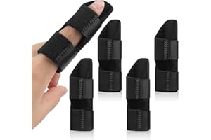 HLOES 5Pcs Trigger Finger Splint, Finger Braces Joint Stabilizer, Adjustable Mallet Splint and Hand Brace, Finger Straightener for Arthritis – Fits Thumb, Index, Middle, Ring and Pinky Fingers(5PCS)
