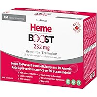 Hemeboost 11.6mg, (232mg Heme Iron Supplements), Helps to prevent Iron Deficiency & Anemia, High Absorption, Gentle on Stomac