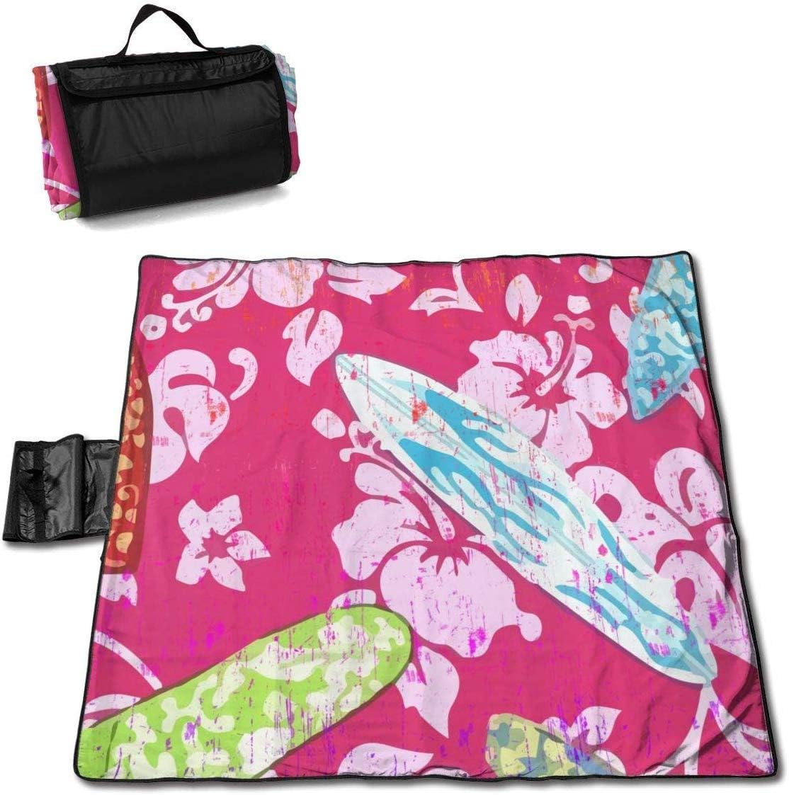 GuyIvan Manta de Picnic Surf Hawaiian Aloha Floral Sandproof Beach Mat