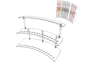 Présentoir transparent à 30 emplacements pour stylos à 2 niveaux en acrylique, pour pinceaux de maquillage, pinceaux de peint