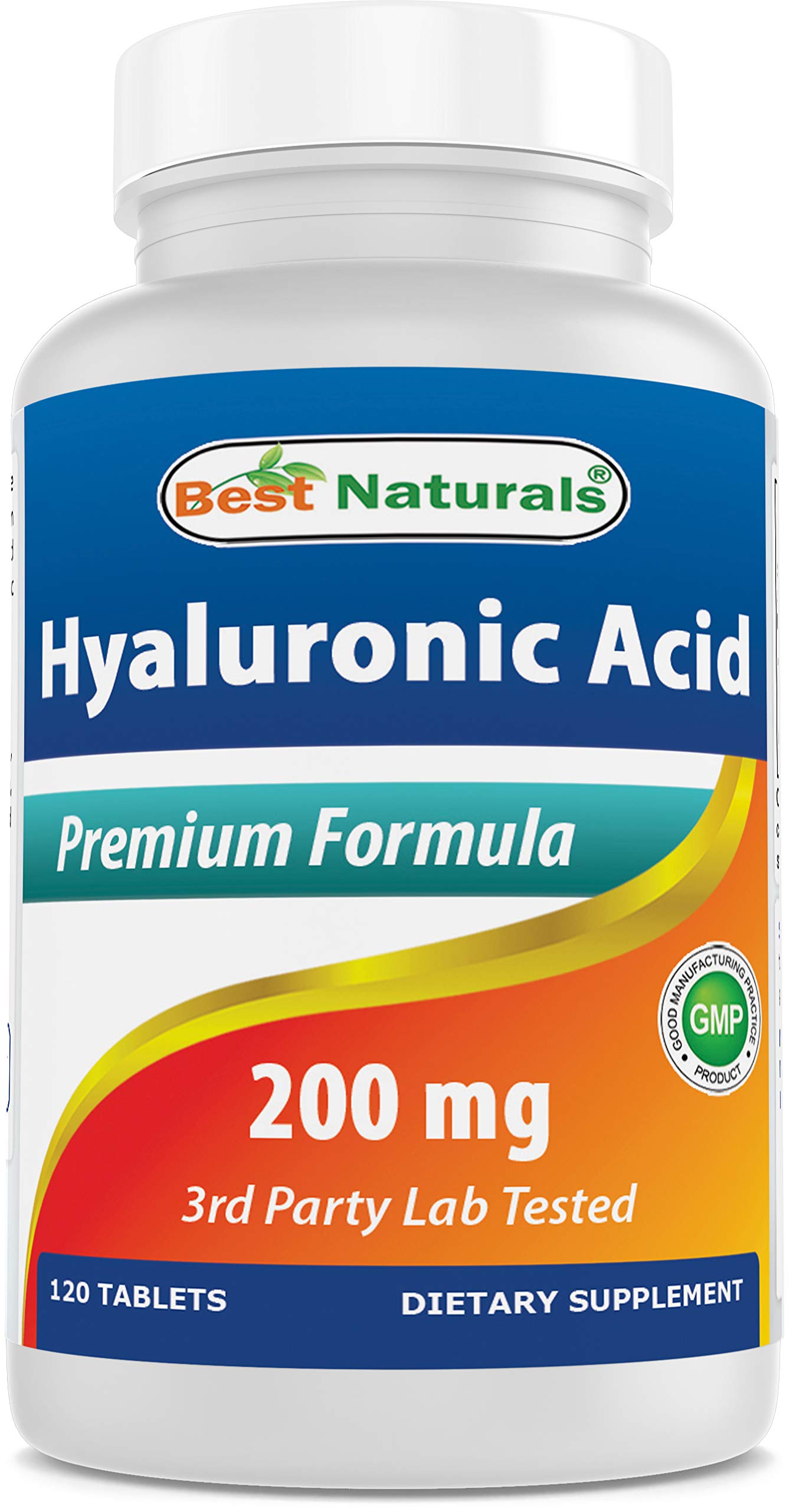 Best Naturals Hyaluronic Acid 200 mg 120 Tablets (Non-GMO, Gluten Free) - Promotes Youthful Healthy Skin & Healthy Joint Function