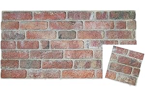 IZODEKOR 3D Wall Panels Brick Effect - Cladding, Stone Look, Styrofoam Facing for Living Room, Kitchen, Bathroom, Balcony, Bedroom, Back of Counter and Teras | Stone Bridge (10" x 10" Sample)