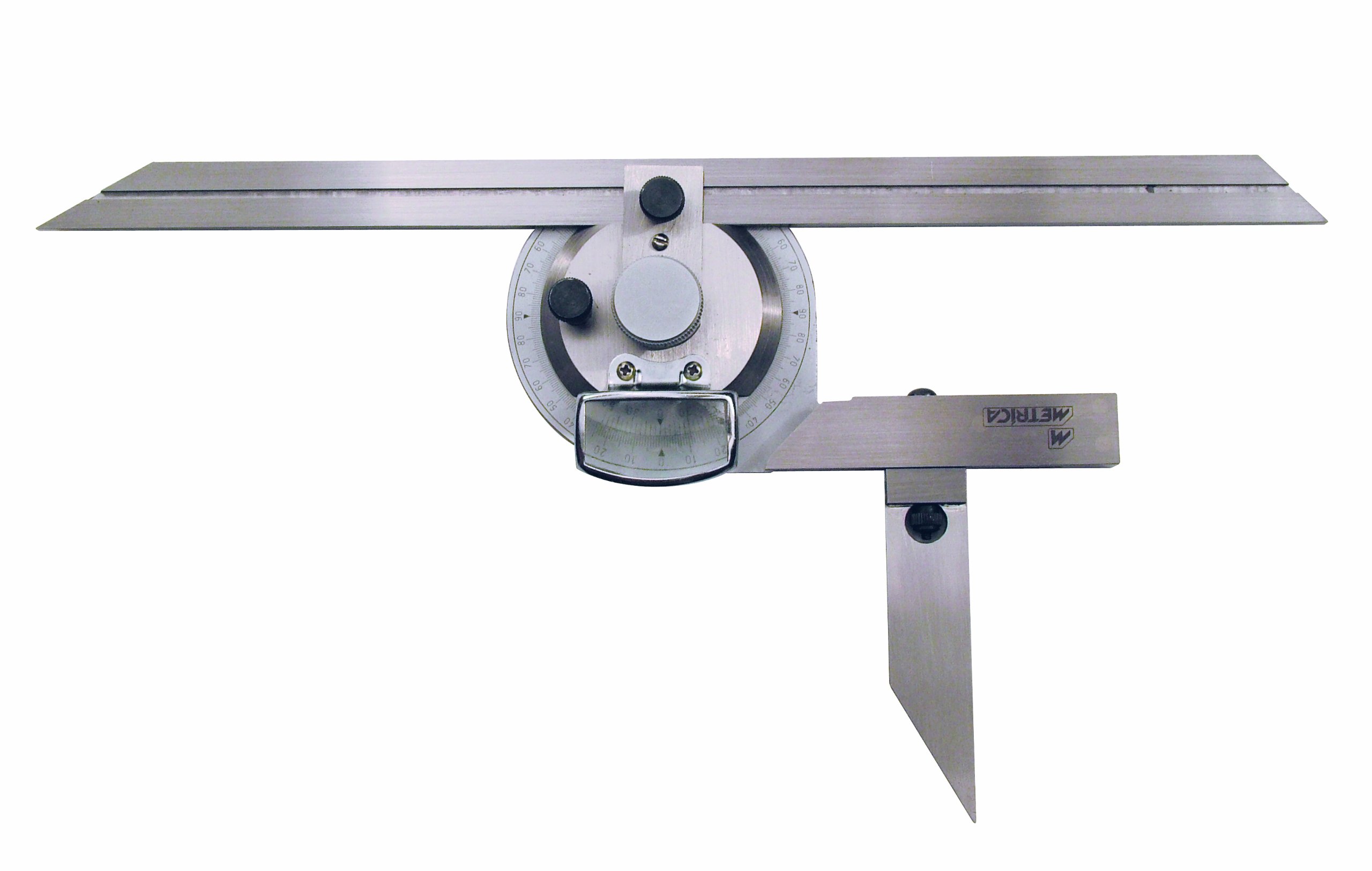 Metrica 36030 Protractor with lens stainless steel chromed