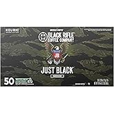 Black Rifle Coffee Company Just Black, 50 Count, Medium Roast K Cups - Single Serve K Cups Coffee Pods - Kcup Pods Compatible with 1.0 & 2.0 - Made from Arabica Beans