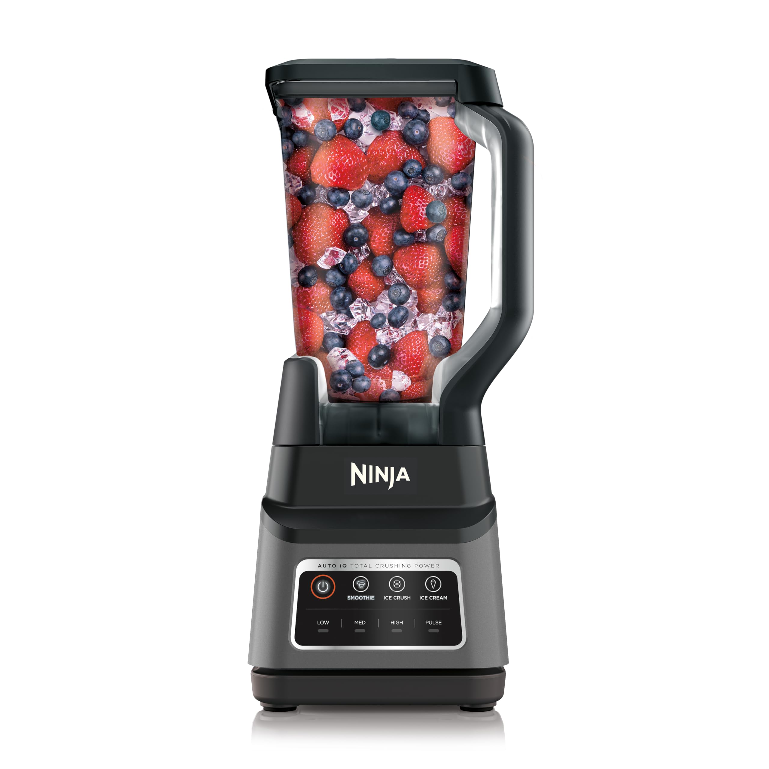 Licuadora Ninja Professional Plus con Auto-iQ | Máquina para hacer batidos y helados, batidora de bebidas congeladas, máquina para hacer margaritas | 3 preajustes Auto-iQ, 1400 W, 72 oz. Jarra aplastante total | Gris oscuro | BN701