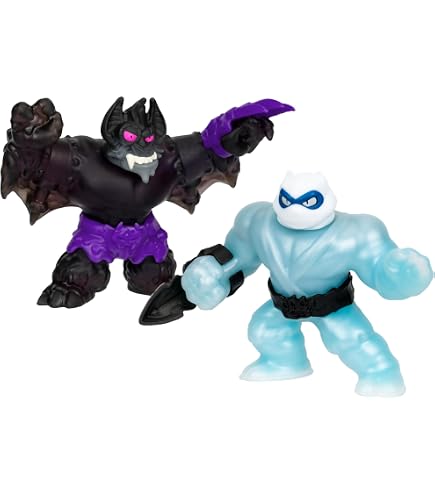 Heroes Of Goo Jit Zu Bandai - Action Figure Rock Jaw Vs. Tiger, Confezione Da 2, Multicolore, Personaggi Gommosi