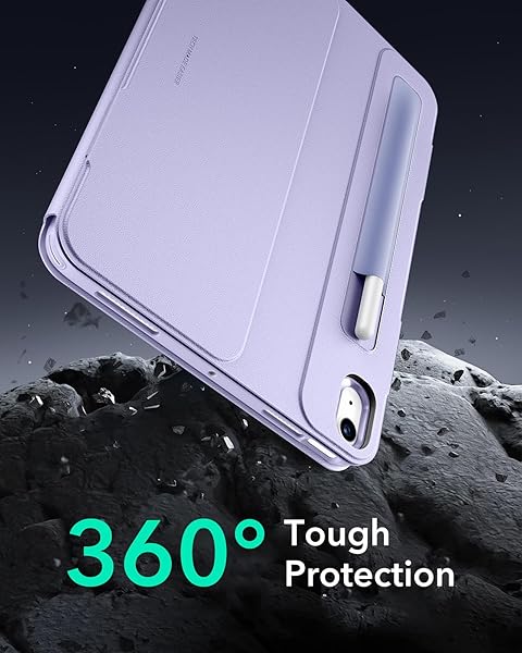 ESR FOR IPAD AIR 11 INCH CASE M3/M2 (2025/2024), IPAD AIR 5TH/4TH GEN CASE (2022/2020) 10.9 INCH, REMOVABLE MAGNETIC COVER, ADJUSTABLE PORTRAIT/LANDSCAPE STAND, 9 STANDING ANGLES, LIGHT PURPLE