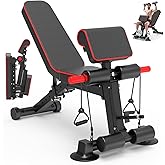 Adjustable Weight Bench - Utility workout Benches for Exercise, Free Installation Design for Portable Fitness Strength Traini