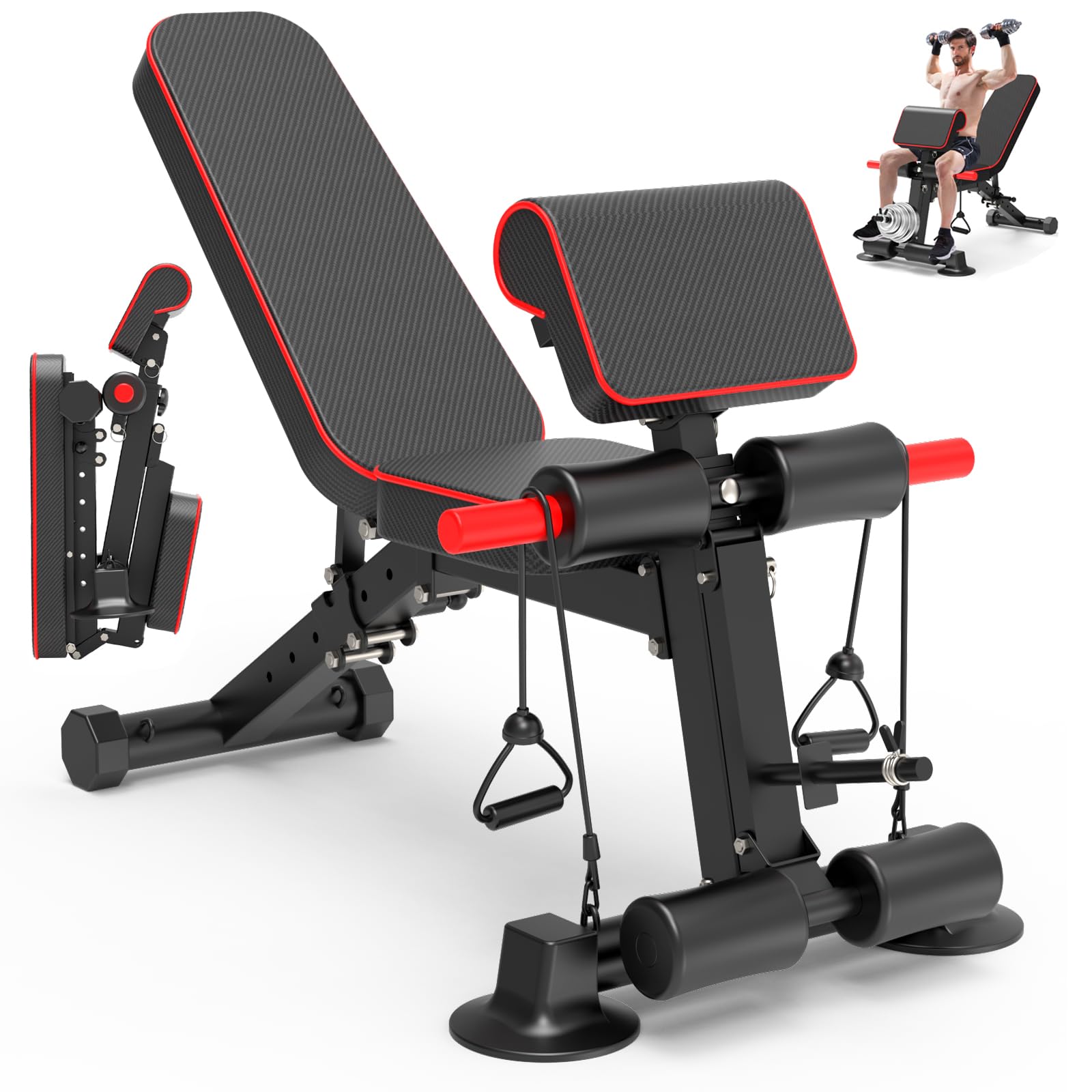 Photo 1 of Adjustable Weight Bench - Utility workout Benches for Exercise, Free Installation Design for Portable Fitness Strength Training Equipment at Home Gym